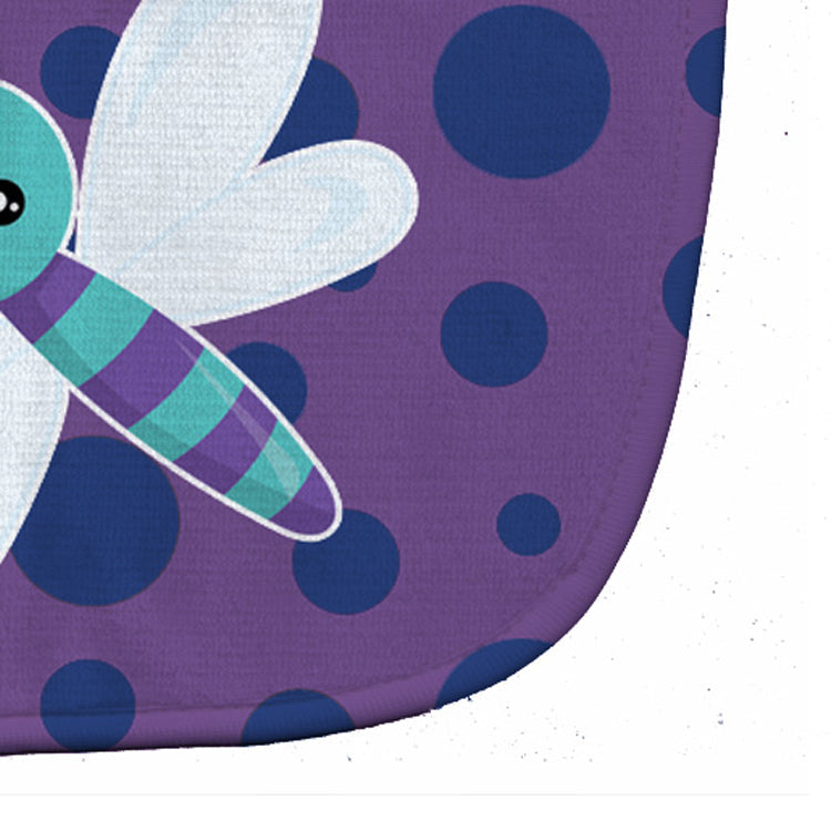 Dragonfly on Purple Polkadots Baby Bib Easy-Clean Baby Bib Baby Feeding Accessory Baby Mealtime Essential, 10 x 13, Multicolor