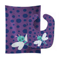 Dragonfly on Purple Polkadots Baby Bib & Burp Cloth Easy-Clean Baby Bib Baby Feeding Accessory Baby Mealtime Essential