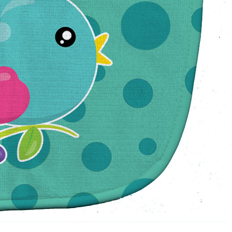 Bird on Teal Polkadots Baby Bib Easy-Clean Baby Bib Baby Feeding Accessory Baby Mealtime Essential, 10 x 13, Multicolor