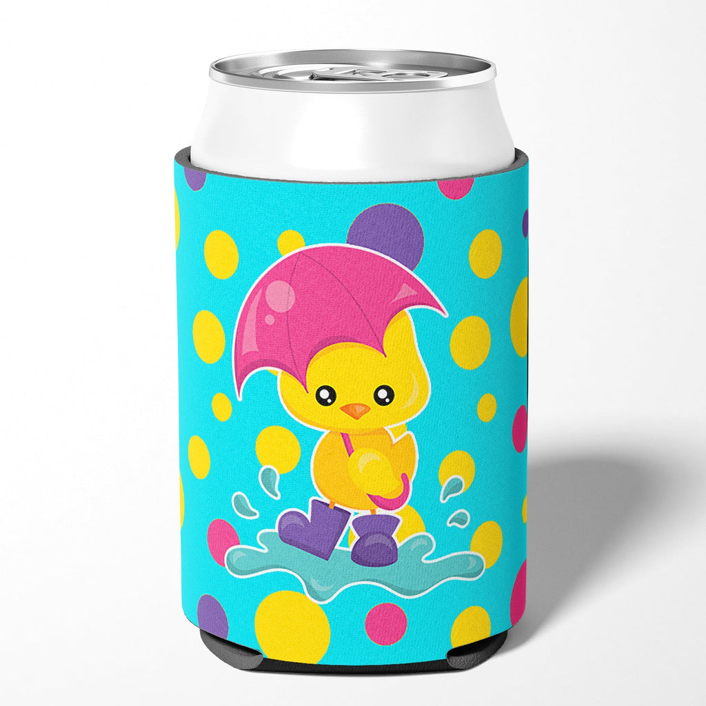 Duck in the Rain on Polkadots Can or Bottle Hugger Cooler Sleeve for Standard 12 oz Cans, Insulated Foam Beer & Soda Can Hugger Reusable