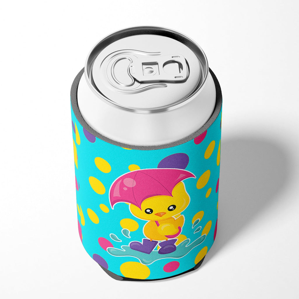 Duck in the Rain on Polkadots Can or Bottle Hugger Cooler Sleeve for Standard 12 oz Cans, Insulated Foam Beer & Soda Can Hugger Reusable