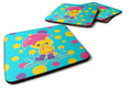 Duck in the Rain on Polkadots Foam Coasters Set of 4 Cup Coasters for Indoor Outdoor, Tabletop Protection, Anti Slip, Mouse pad Material