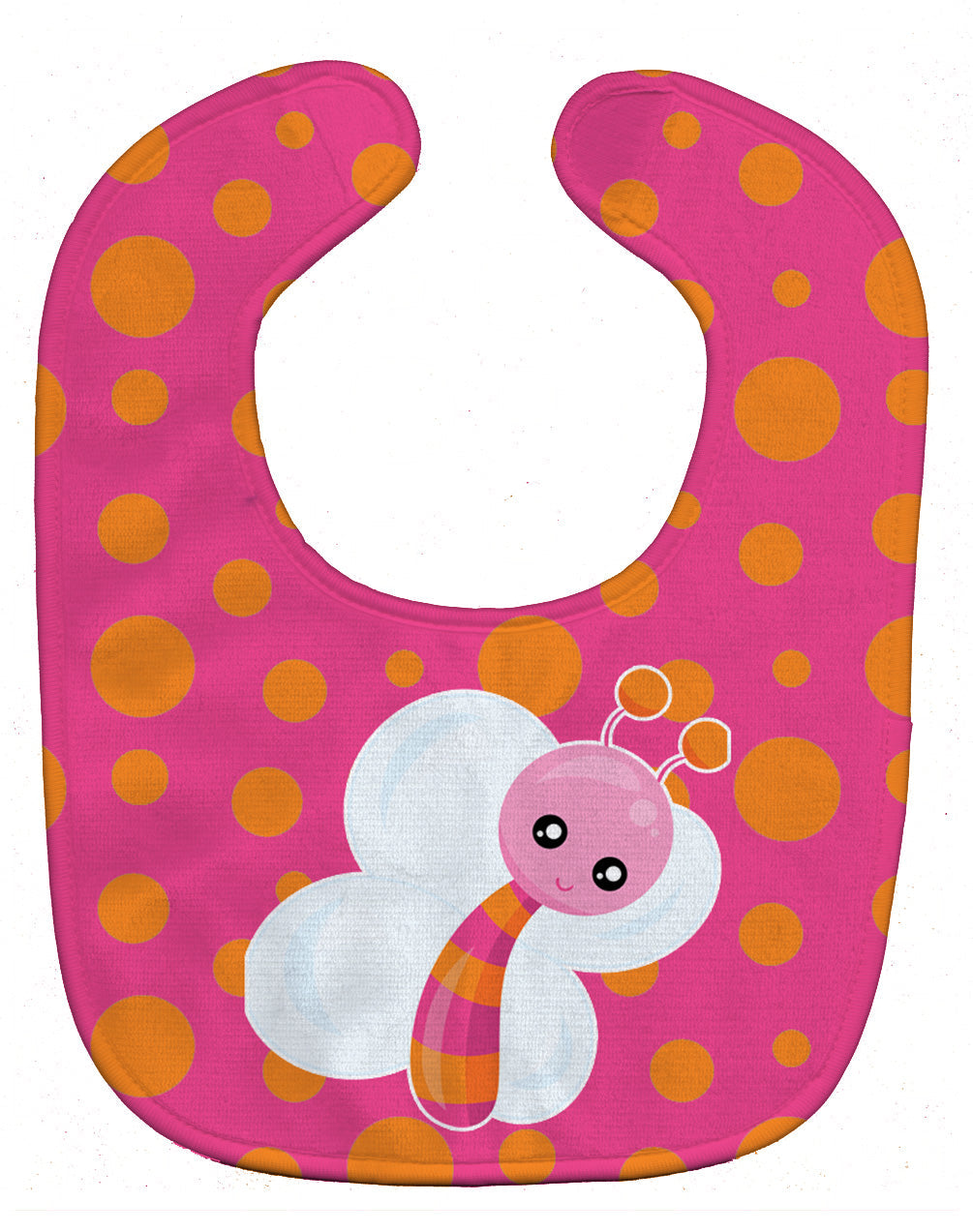 Butterfly on Polkadots Baby Bib Easy-Clean Baby Bib Baby Feeding Accessory Baby Mealtime Essential, 10 x 13, Multicolor