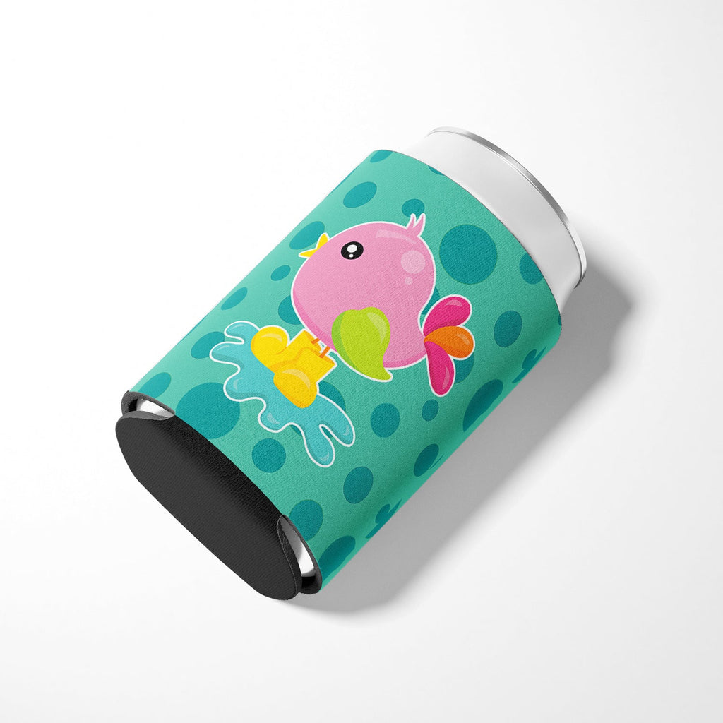 Bird in Rainboots and Puddle Can or Bottle Hugger Cooler Sleeve for Standard 12 oz Cans, Insulated Foam Beer & Soda Can Hugger Reusable
