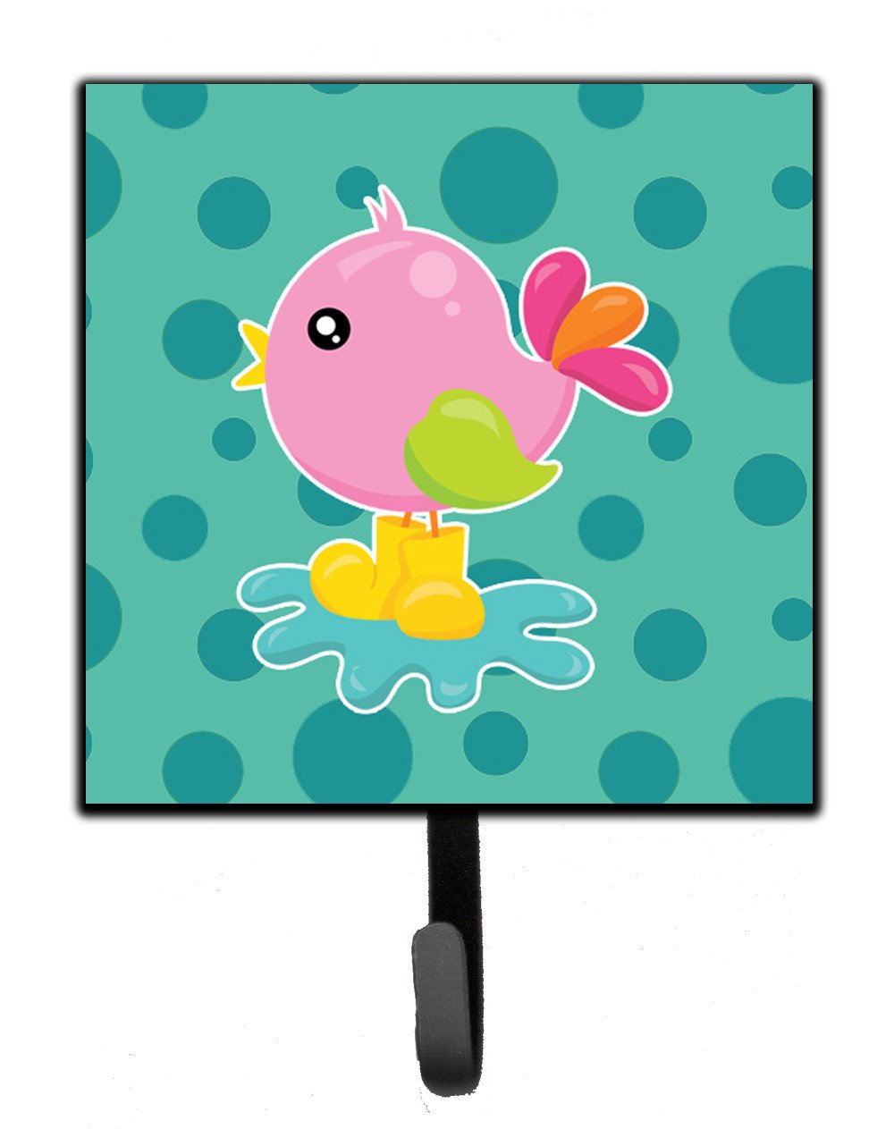 Bird in Rainboots and Puddle Leash or Key Holder Wall Hooks, Key Hooks Holder, Coat Rack Wall Mount, Coat Hooks, Hooks for Hanging Keys, Towels, Aprons, Leashes