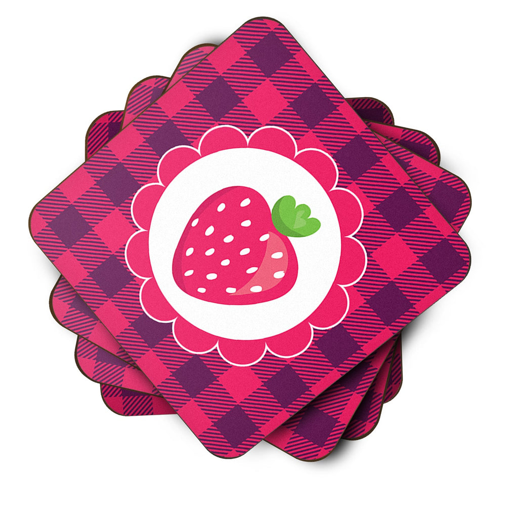 Stawberry Foam Coasters Set of 4 Cup Coasters for Indoor Outdoor, Tabletop Protection, Anti Slip, Mouse pad Material