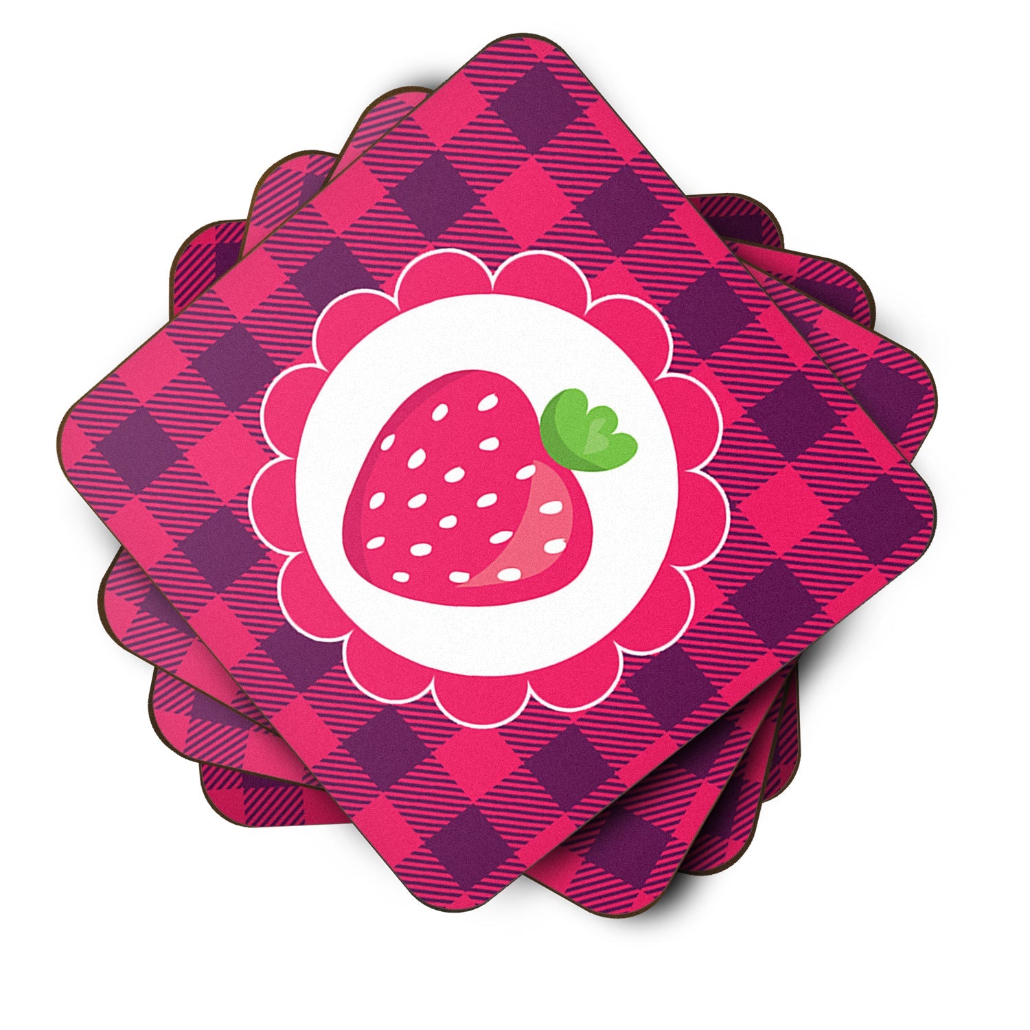 Stawberry Foam Coasters Set of 4 Cup Coasters for Indoor Outdoor, Tabletop Protection, Anti Slip, Mouse pad Material