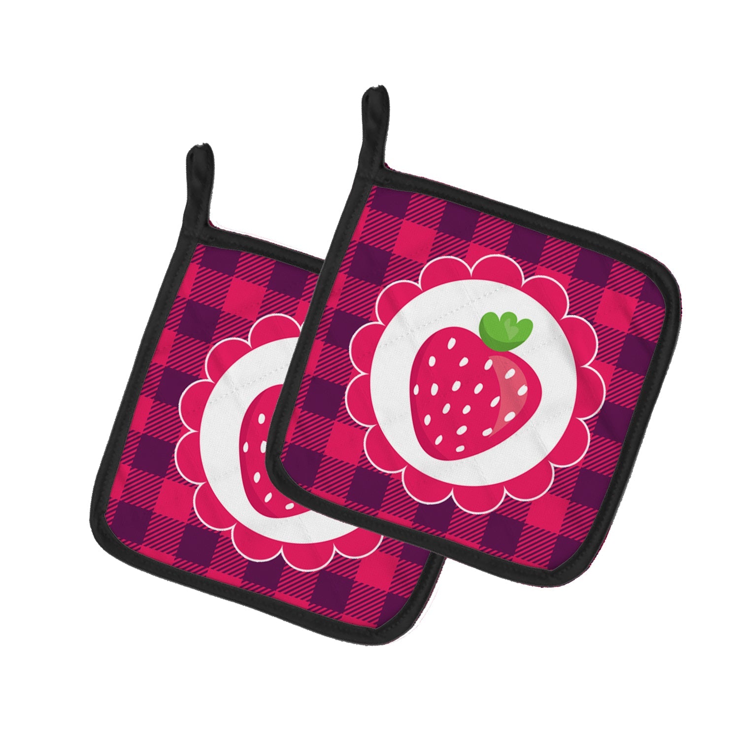 Stawberry Pot Holder Set of 2 Heat Resistant Quilted Hot Pads 7.5 x 7.5 Inch, Insulated Kitchen Trivets for Cooking & Baking