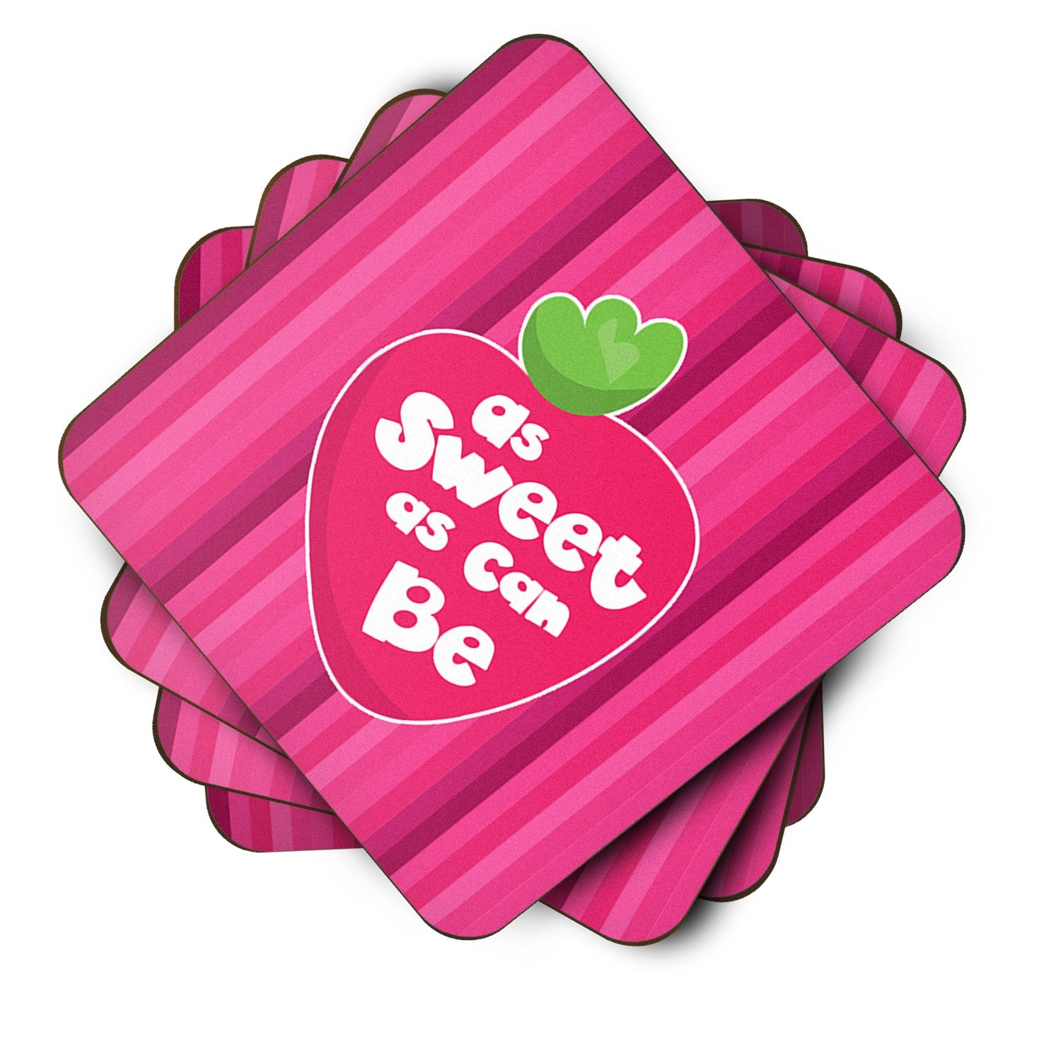 Stawberry As Sweet as Can Be Foam Coasters Set of 4 Cup Coasters for Indoor Outdoor, Tabletop Protection, Anti Slip, Mouse pad Material