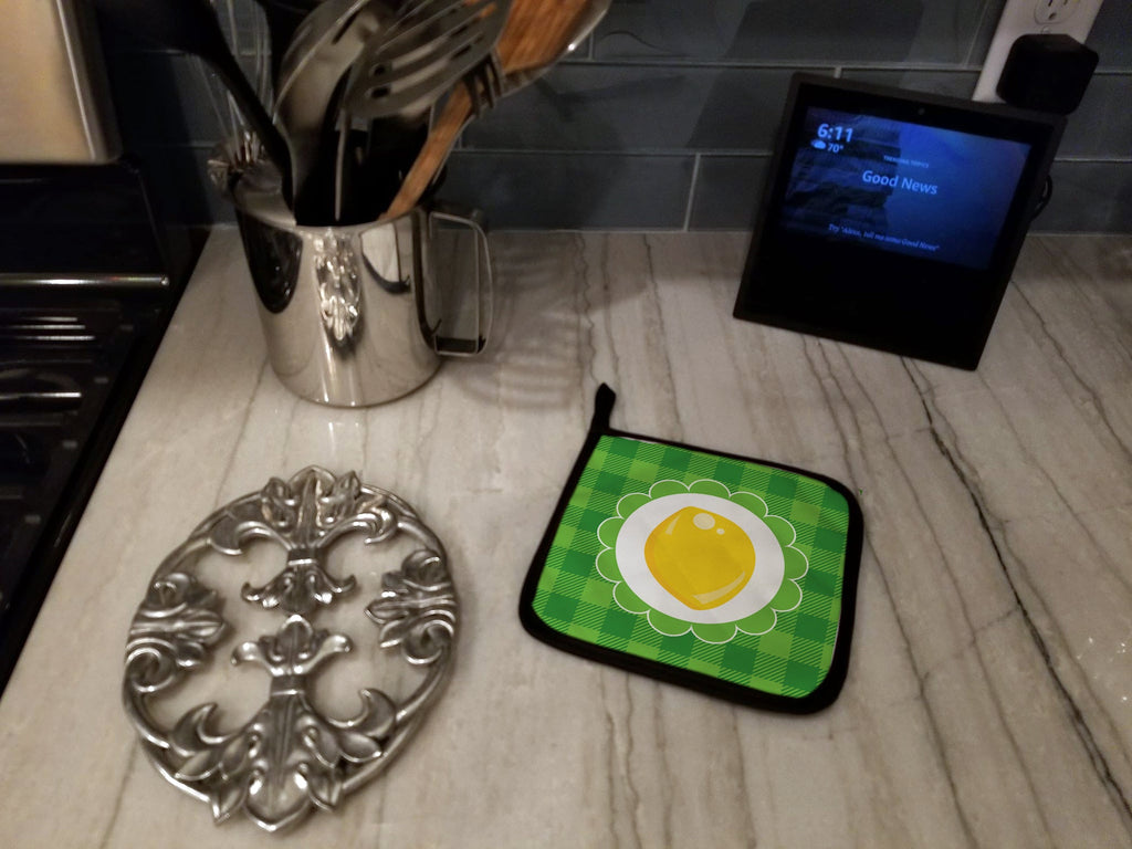 Lemon Pot Holder Set of 2 Heat Resistant Quilted Hot Pads 7.5 x 7.5 Inch, Insulated Kitchen Trivets for Cooking & Baking