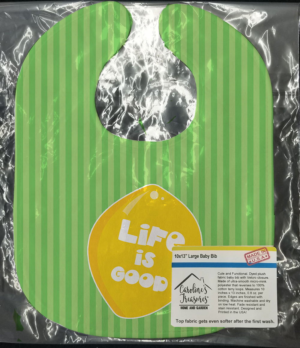 Lemon Life is Good Baby Bib Easy-Clean Baby Bib Baby Feeding Accessory Baby Mealtime Essential, 10 x 13, Multicolor