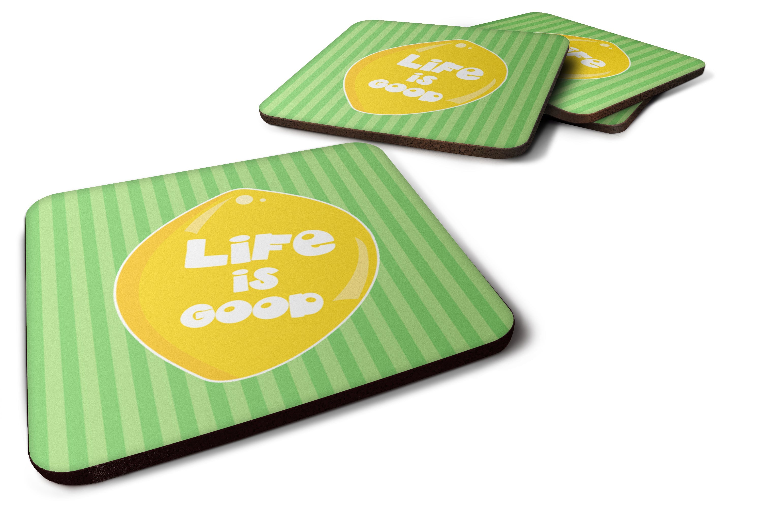 Lemon Life is Good Foam Coasters Set of 4 Cup Coasters for Indoor Outdoor, Tabletop Protection, Anti Slip, Mouse pad Material