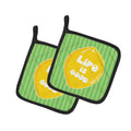 Lemon Life is Good Pot Holder Set of 2 Heat Resistant Quilted Hot Pads 7.5 x 7.5 Inch, Insulated Kitchen Trivets for Cooking & Baking