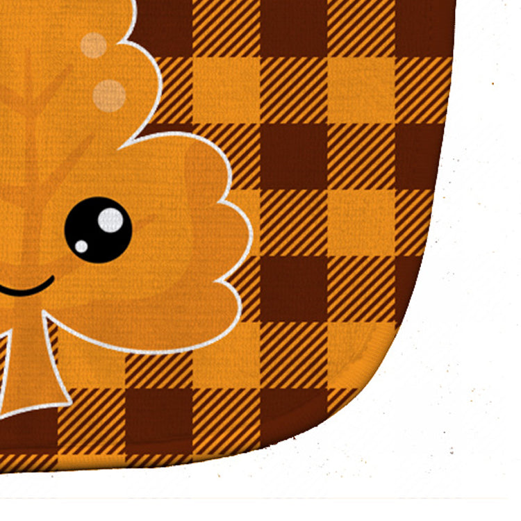 Fall Leaf on Gingham Baby Bib Easy-Clean Baby Bib Baby Feeding Accessory Baby Mealtime Essential, 10 x 13, Multicolor