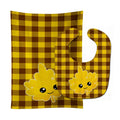 Fall Leaf on Gingham Baby Bib & Burp Cloth Easy-Clean Baby Bib Baby Feeding Accessory Baby Mealtime Essential