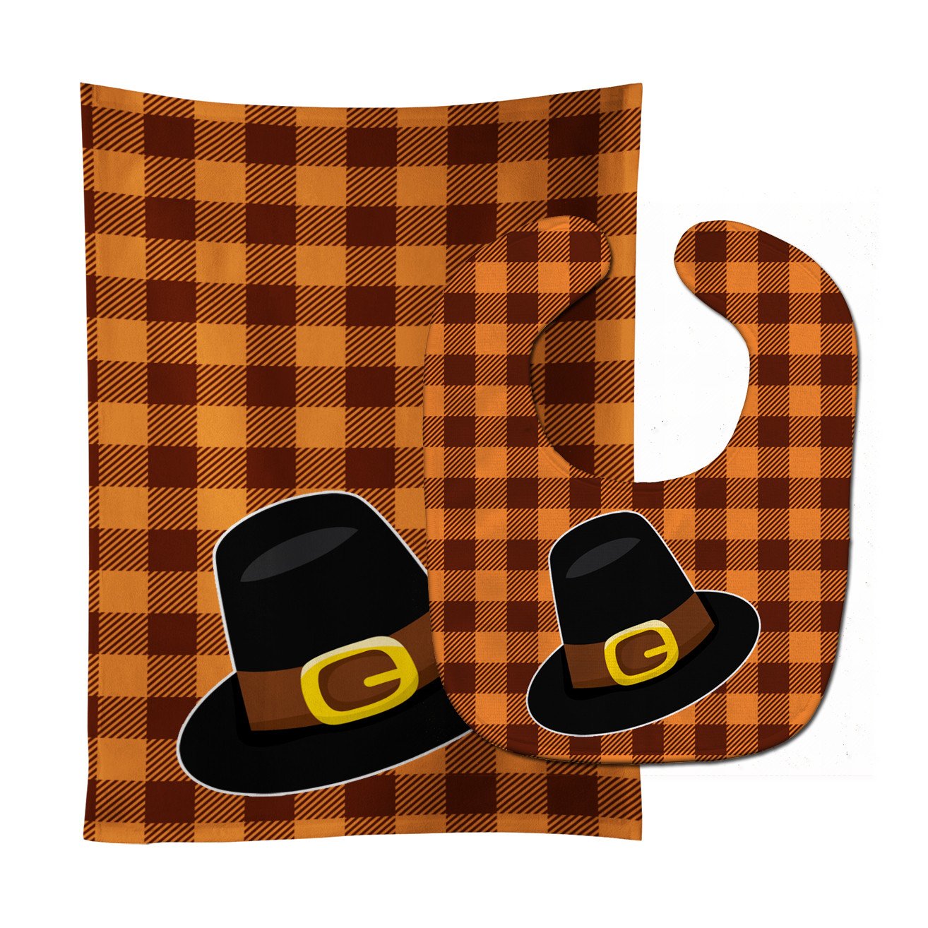 Thanksgiving Pilgrim Hat Baby Bib & Burp Cloth Easy-Clean Baby Bib Baby Feeding Accessory Baby Mealtime Essential