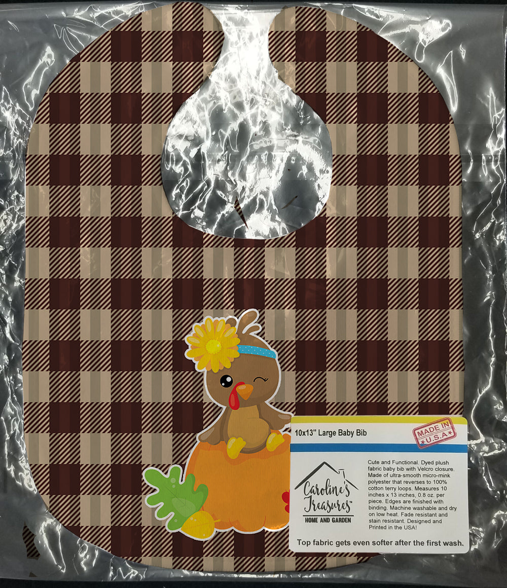 Thanksgiving Baby Turkey Baby Bib Easy-Clean Baby Bib Baby Feeding Accessory Baby Mealtime Essential, 10 x 13, Multicolor