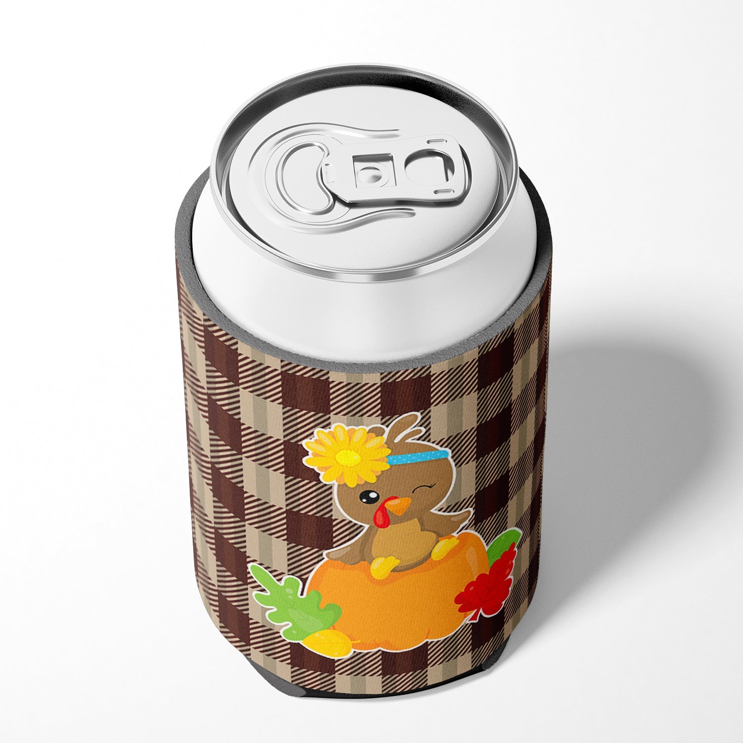Thanksgiving Baby Turkey Can or Bottle Hugger Cooler Sleeve for Standard 12 oz Cans, Insulated Foam Beer & Soda Can Hugger Reusable