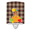 Thanksgiving Baby Turkey Ceramic Night Light Compact, UL-Certified, Ideal for Bedroom, Bathroom, Nursery, Hallway, Kitchen, 6x4x3, Multicolor