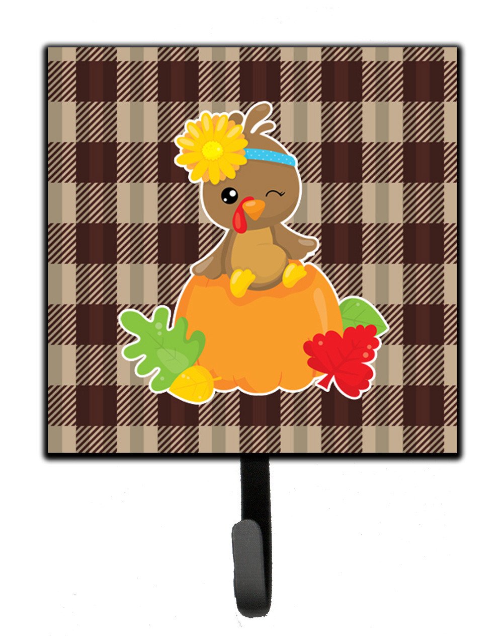 Thanksgiving Baby Turkey Leash or Key Holder Wall Hooks, Key Hooks Holder, Coat Rack Wall Mount, Coat Hooks, Hooks for Hanging Keys, Towels, Aprons, Leashes