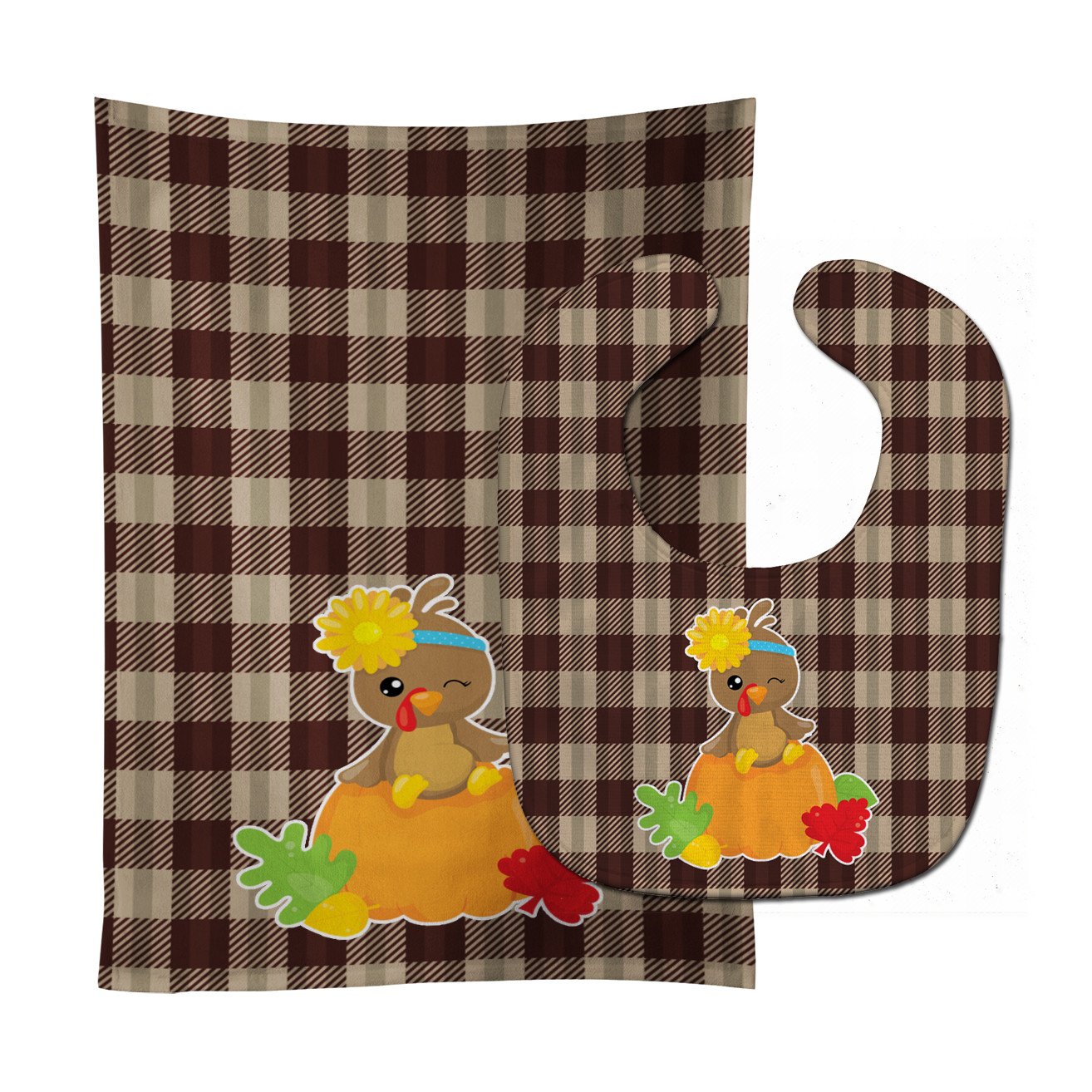 Thanksgiving Baby Turkey Baby Bib & Burp Cloth Easy-Clean Baby Bib Baby Feeding Accessory Baby Mealtime Essential