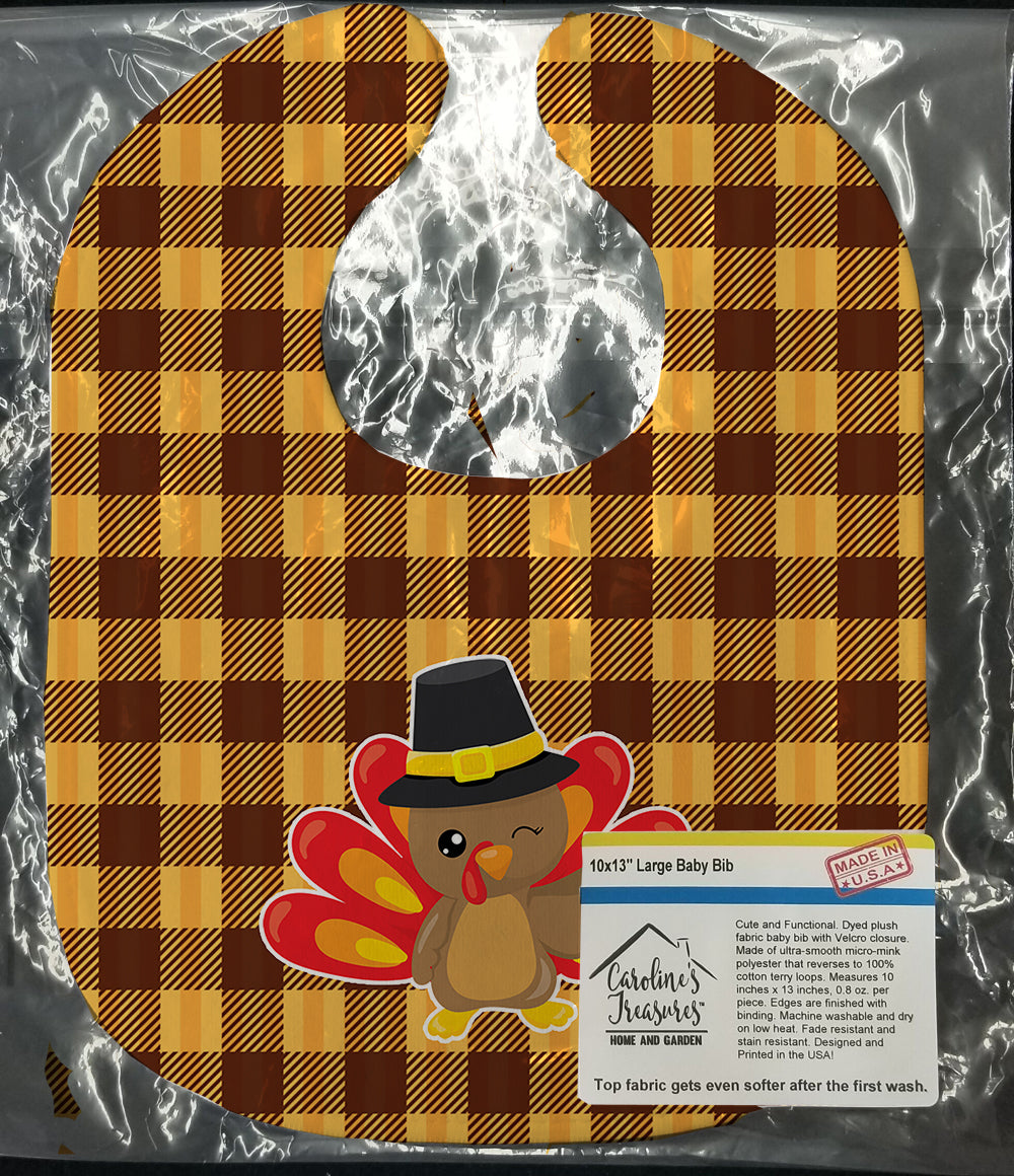 Thanksgiving Turkey Wink Baby Bib Easy-Clean Baby Bib Baby Feeding Accessory Baby Mealtime Essential, 10 x 13, Multicolor