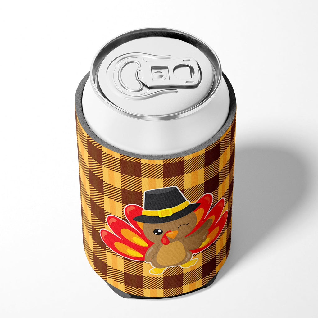 Thanksgiving Turkey Wink Can or Bottle Hugger Cooler Sleeve for Standard 12 oz Cans, Insulated Foam Beer & Soda Can Hugger Reusable