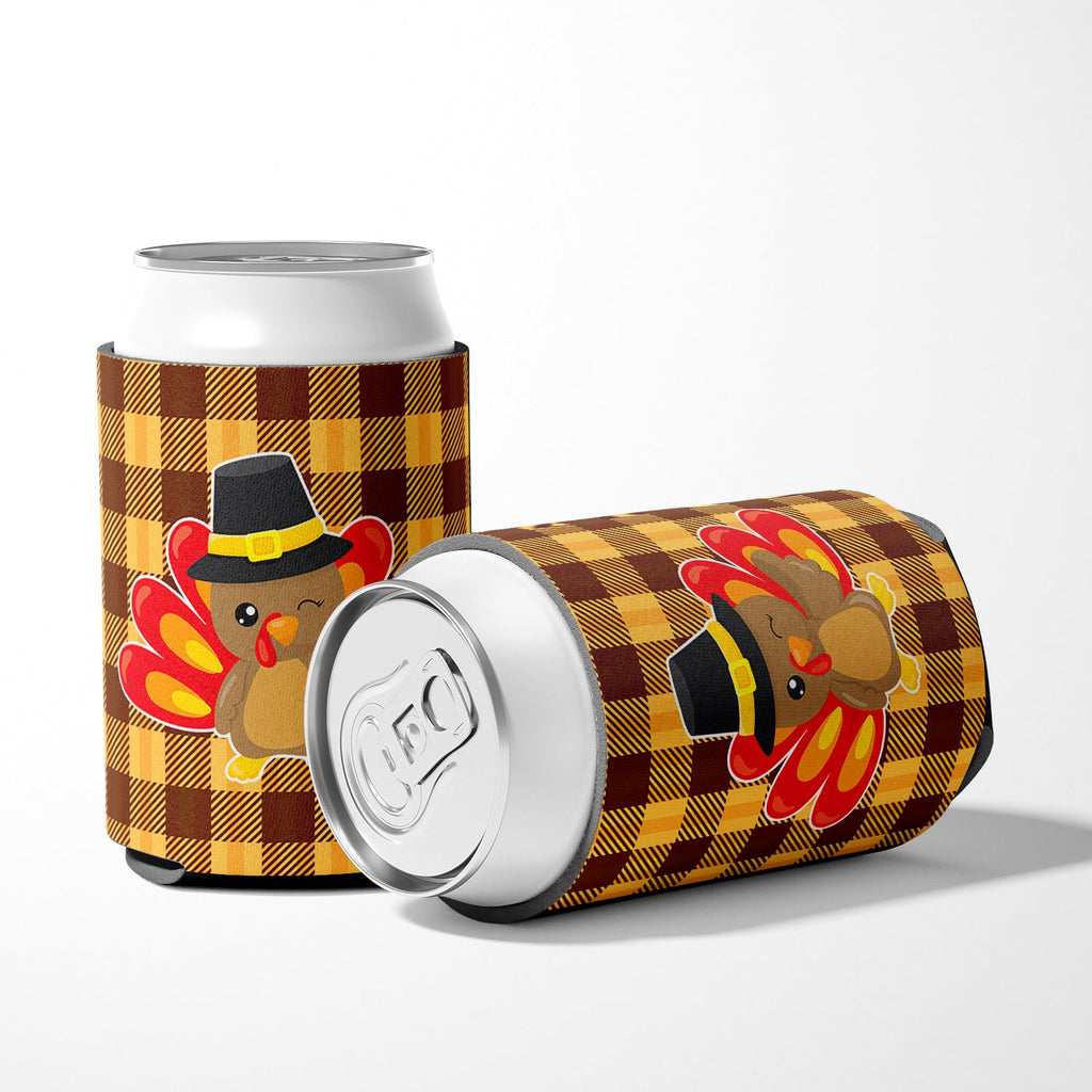 Thanksgiving Turkey Wink Can or Bottle Hugger Cooler Sleeve for Standard 12 oz Cans, Insulated Foam Beer & Soda Can Hugger Reusable