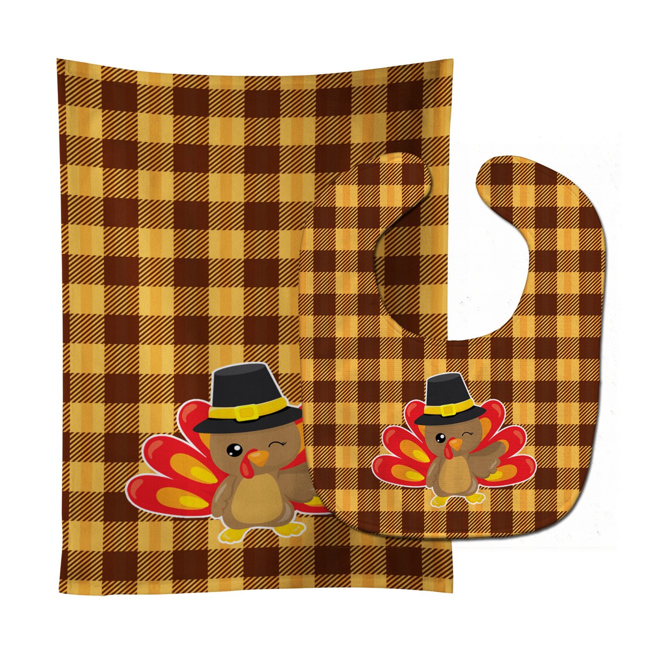 Thanksgiving Turkey Wink Baby Bib & Burp Cloth Easy-Clean Baby Bib Baby Feeding Accessory Baby Mealtime Essential