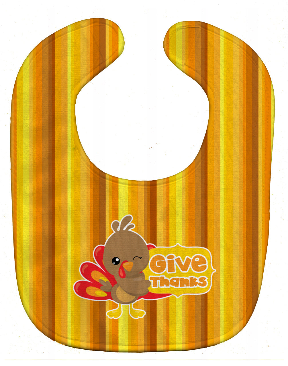 Thanksgiving Turkey Give Thanks Baby Bib Easy-Clean Baby Bib Baby Feeding Accessory Baby Mealtime Essential, 10 x 13, Multicolor