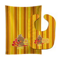 Thanksgiving Turkey Give Thanks Baby Bib & Burp Cloth Easy-Clean Baby Bib Baby Feeding Accessory Baby Mealtime Essential