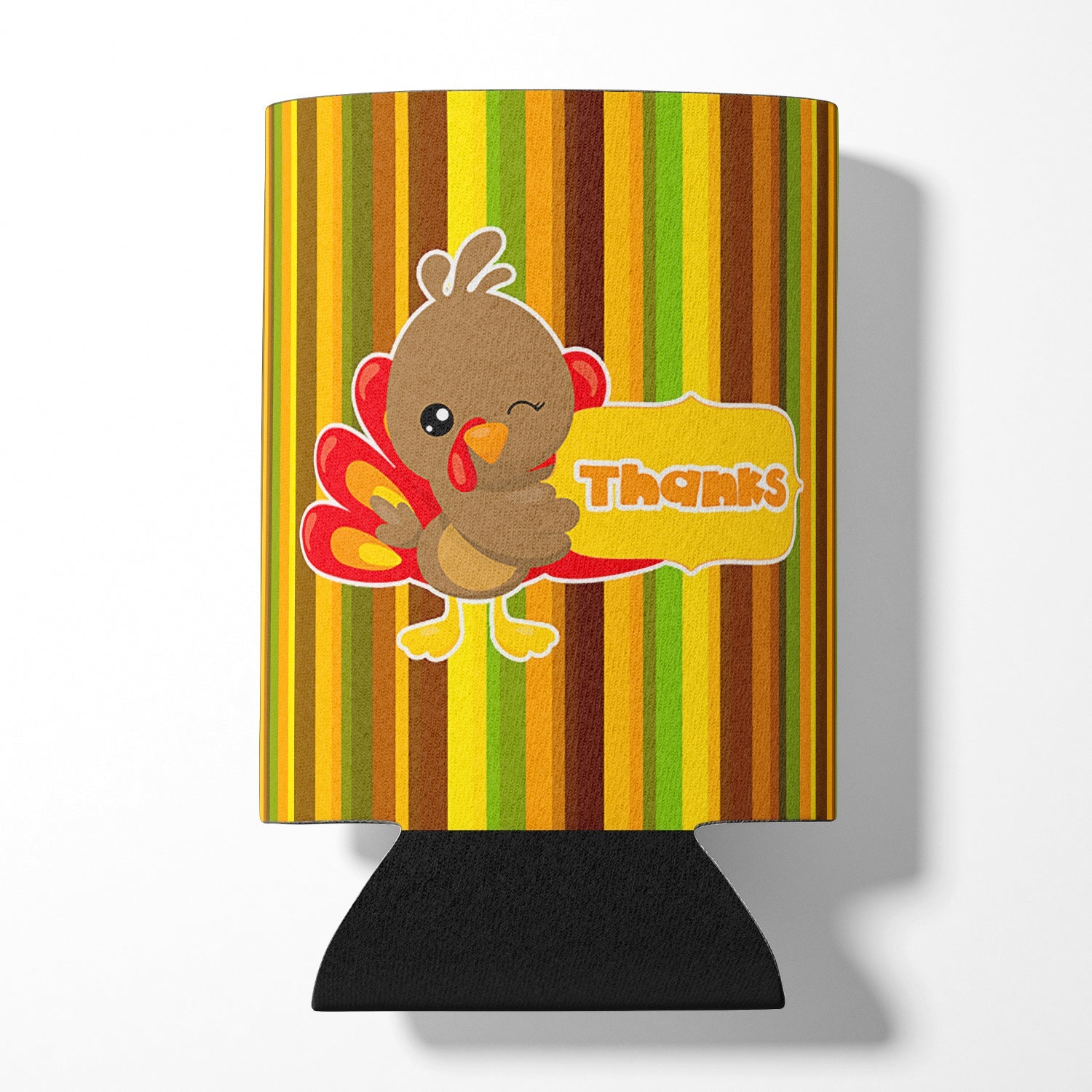 Thanksgiving Turkey Thanks Can or Bottle Hugger Cooler Sleeve for Standard 12 oz Cans, Insulated Foam Beer & Soda Can Hugger Reusable