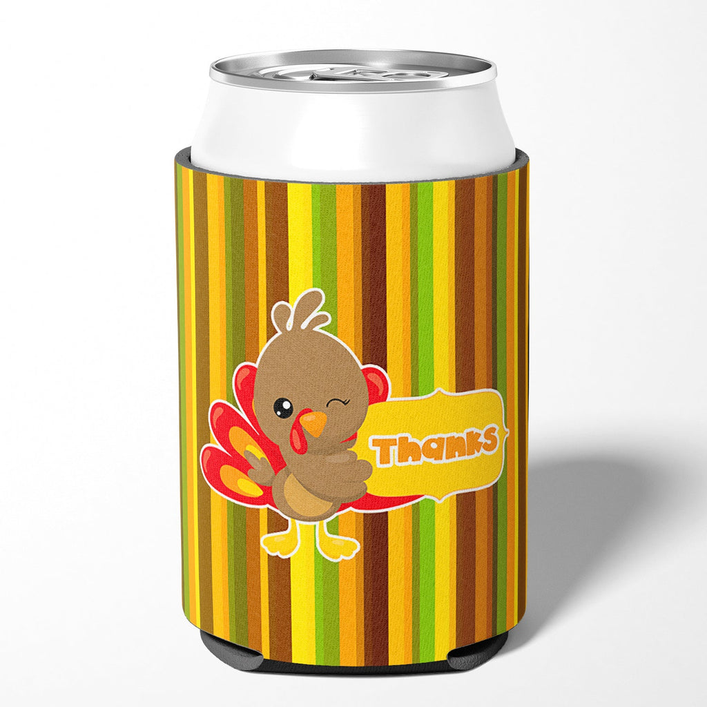 Thanksgiving Turkey Thanks Can or Bottle Hugger Cooler Sleeve for Standard 12 oz Cans, Insulated Foam Beer & Soda Can Hugger Reusable