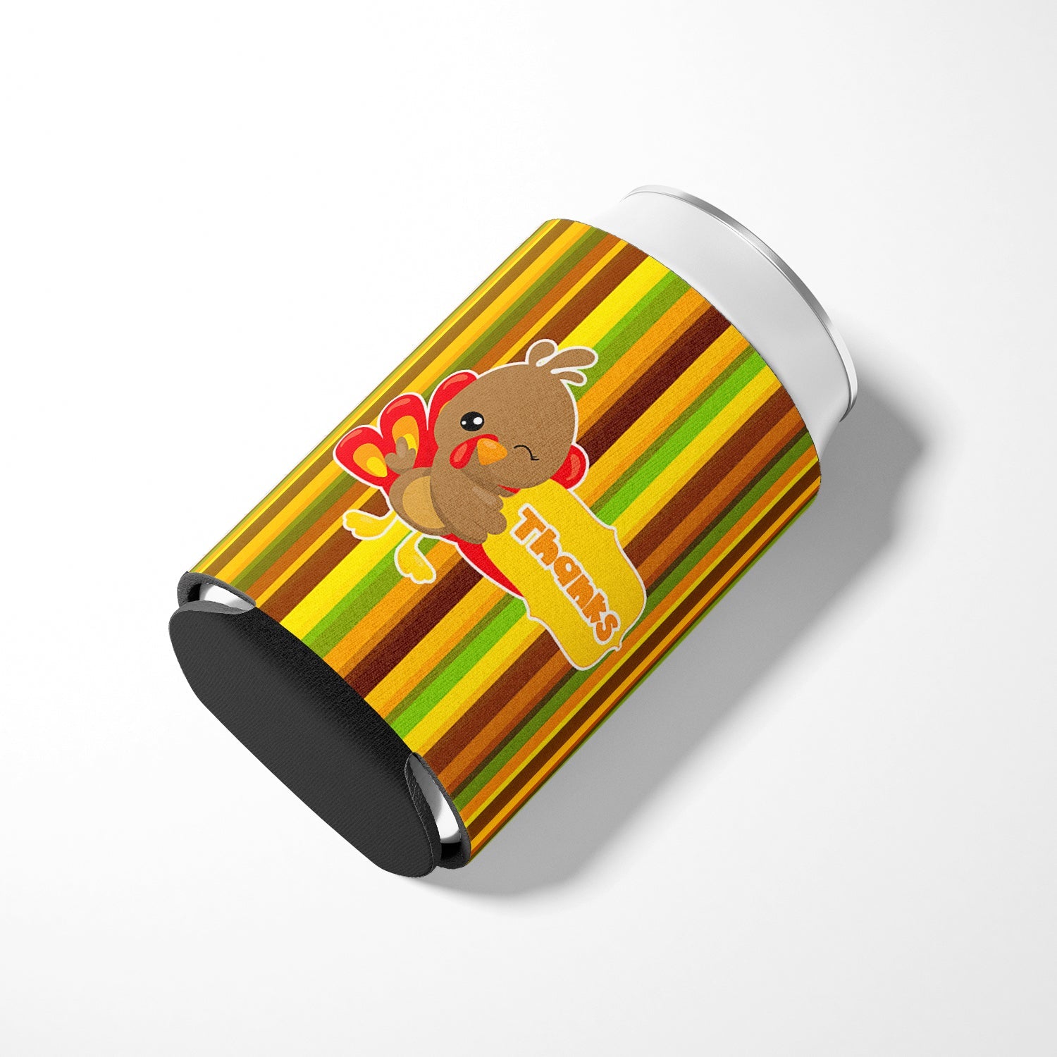Thanksgiving Turkey Thanks Can or Bottle Hugger Cooler Sleeve for Standard 12 oz Cans, Insulated Foam Beer & Soda Can Hugger Reusable