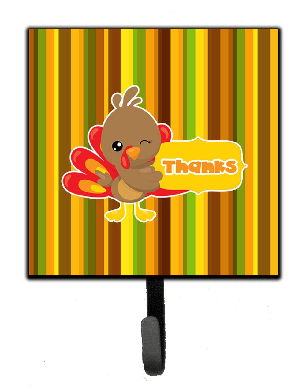 Thanksgiving Turkey Thanks Leash or Key Holder Wall Hooks, Key Hooks Holder, Coat Rack Wall Mount, Coat Hooks, Hooks for Hanging Keys, Towels, Aprons, Leashes