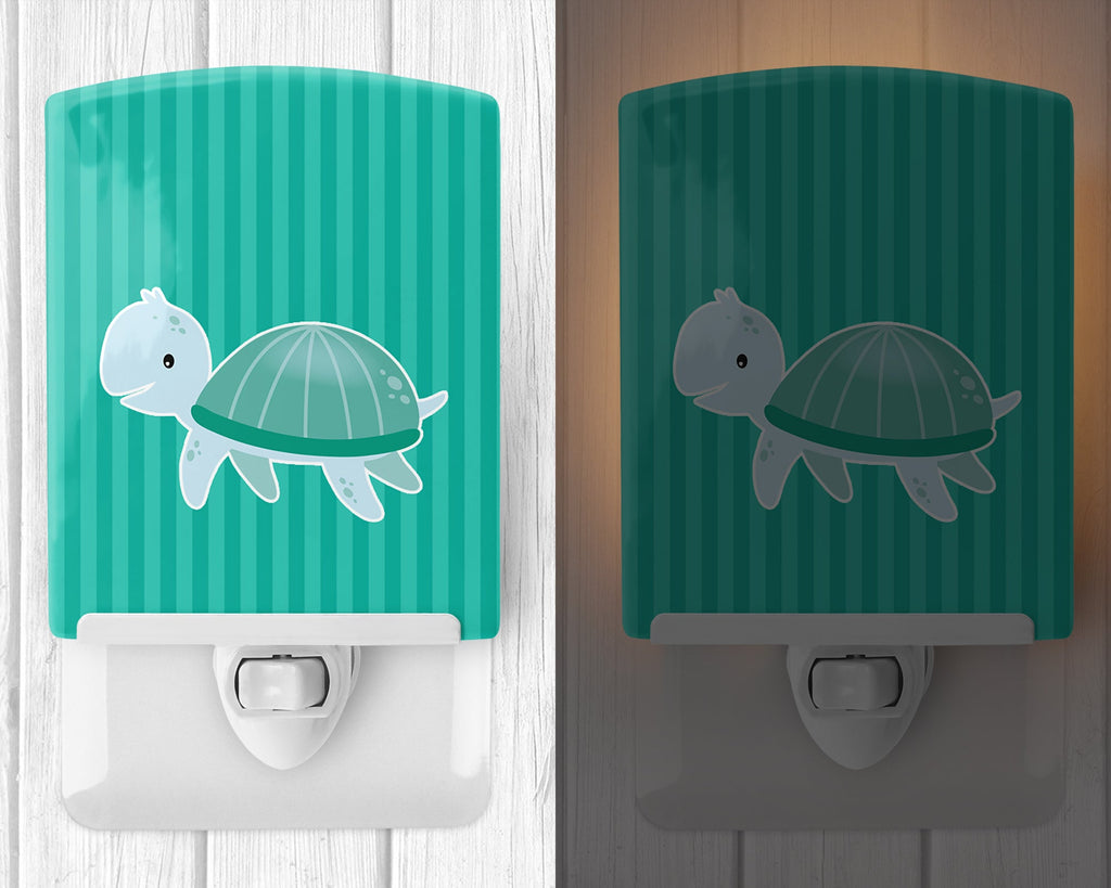 Sea Turtle Ceramic Night Light Compact, UL-Certified, Ideal for Bedroom, Bathroom, Nursery, Hallway, Kitchen, 6x4x3, Multicolor