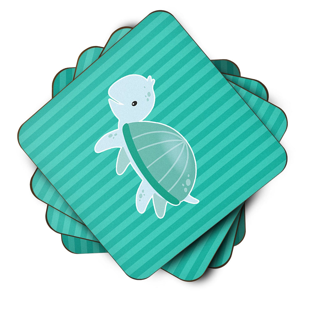 Sea Turtle Foam Coasters Set of 4 Cup Coasters for Indoor Outdoor, Tabletop Protection, Anti Slip, Mouse pad Material