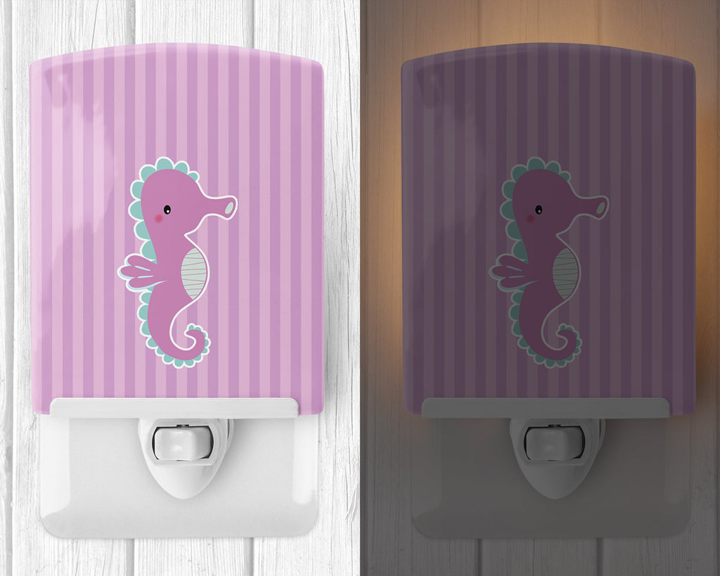 Seahorse Ceramic Night Light Compact, UL-Certified, Ideal for Bedroom, Bathroom, Nursery, Hallway, Kitchen, 6x4x3, Multicolor