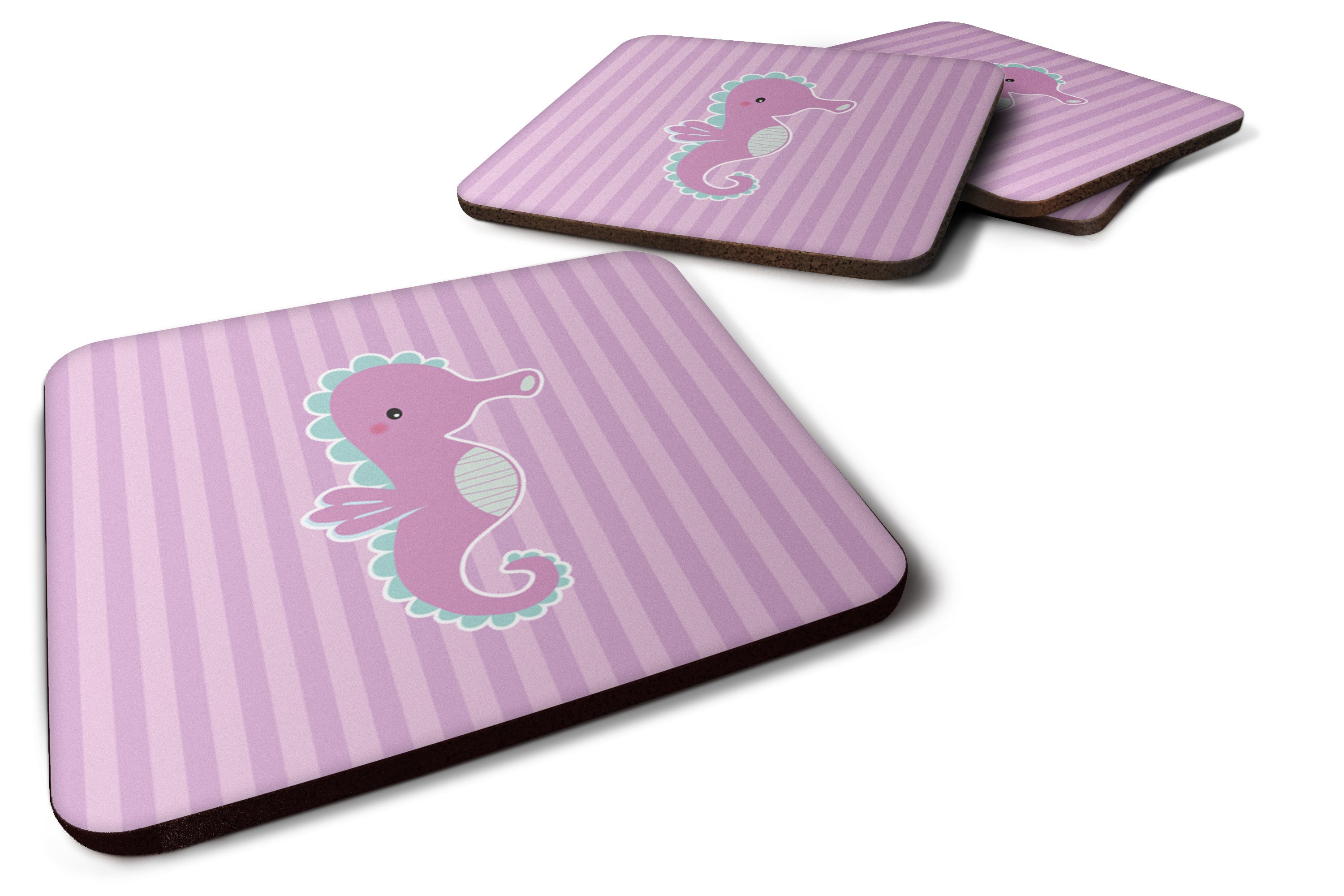Seahorse Foam Coasters Set of 4 Cup Coasters for Indoor Outdoor, Tabletop Protection, Anti Slip, Mouse pad Material