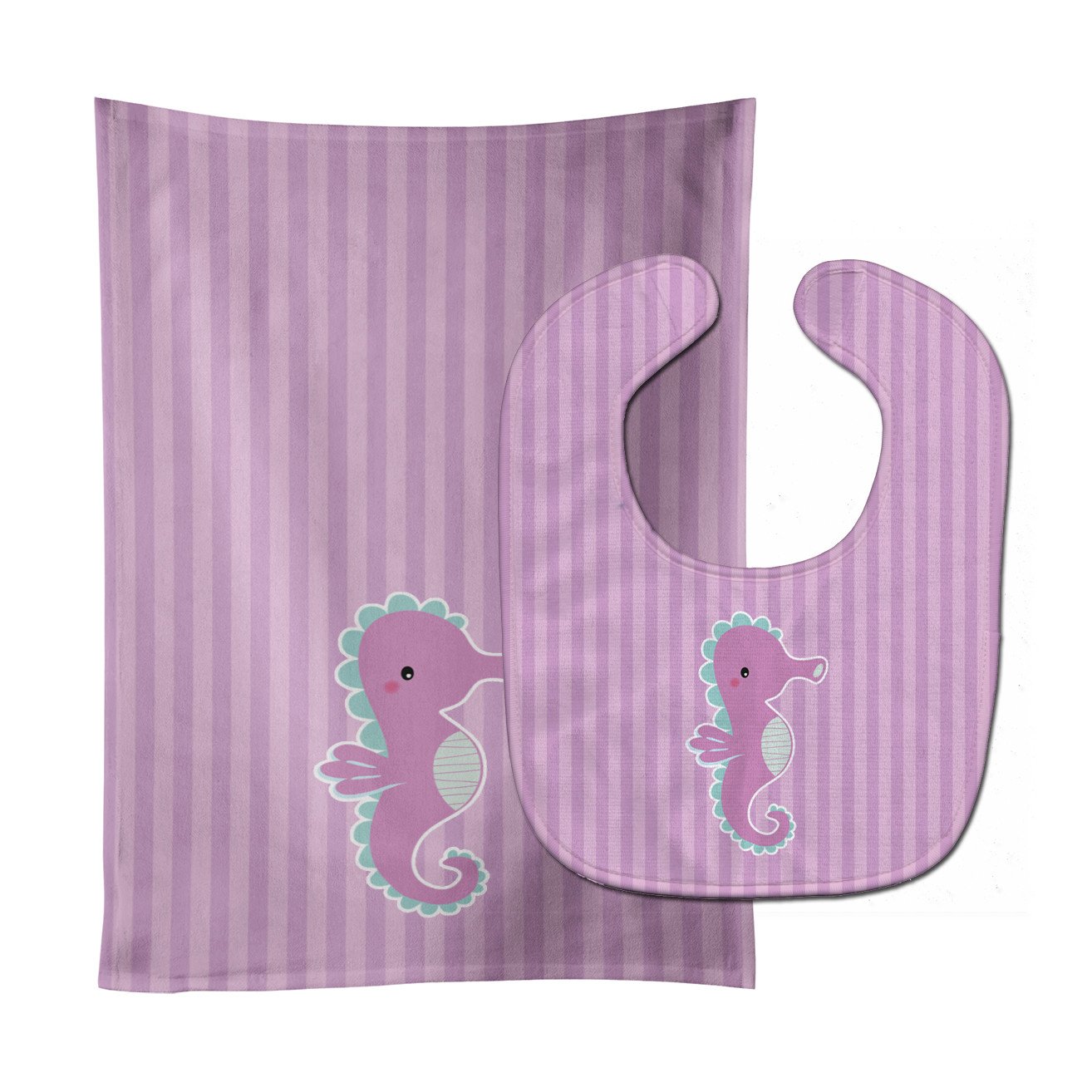 Seahorse Baby Bib & Burp Cloth Easy-Clean Baby Bib Baby Feeding Accessory Baby Mealtime Essential