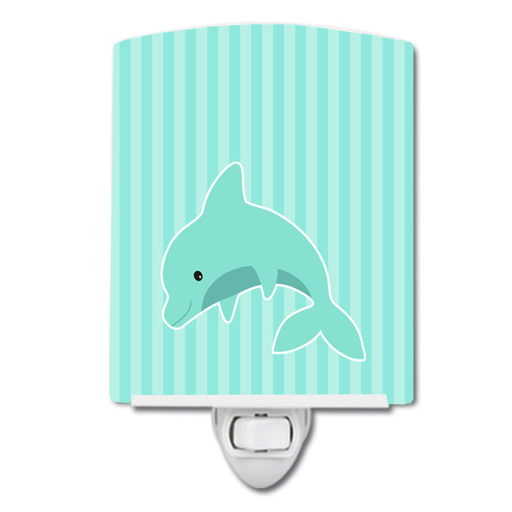 Dolphin Ceramic Night Light Compact, UL-Certified, Ideal for Bedroom, Bathroom, Nursery, Hallway, Kitchen, 6x4x3, Multicolor