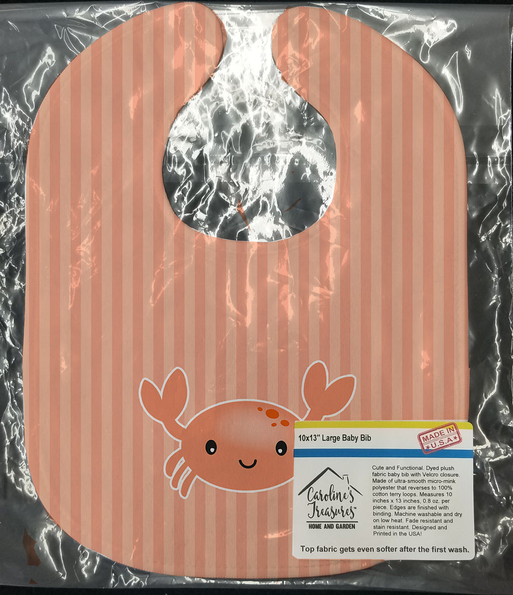 Crab Baby Bib Easy-Clean Baby Bib Baby Feeding Accessory Baby Mealtime Essential, 10 x 13, Multicolor