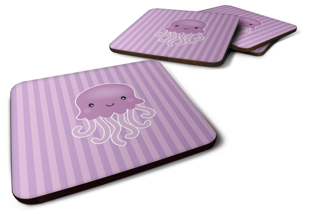 Jellyfish Foam Coasters Set of 4 Cup Coasters for Indoor Outdoor, Tabletop Protection, Anti Slip, Mouse pad Material
