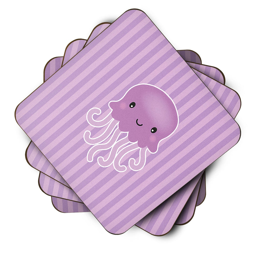 Jellyfish Foam Coasters Set of 4 Cup Coasters for Indoor Outdoor, Tabletop Protection, Anti Slip, Mouse pad Material
