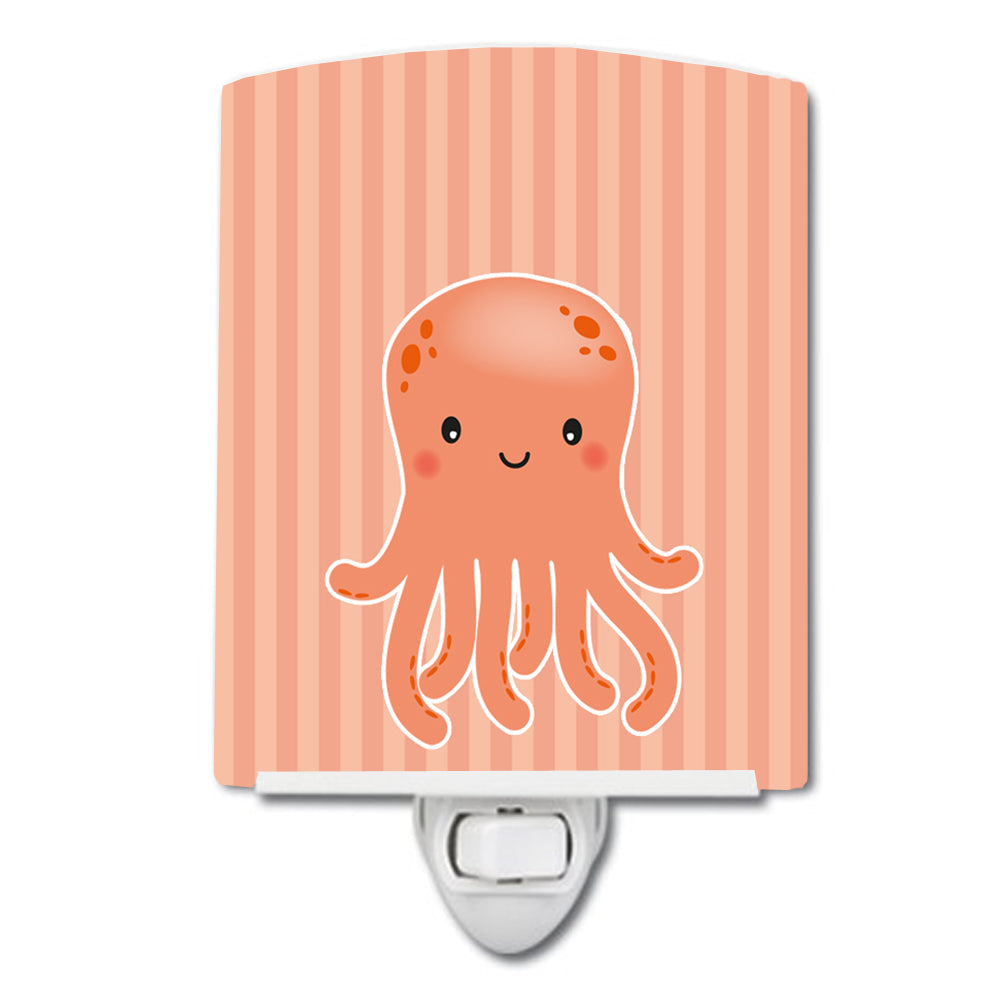 Octopus Ceramic Night Light Compact, UL-Certified, Ideal for Bedroom, Bathroom, Nursery, Hallway, Kitchen, 6x4x3, Multicolor
