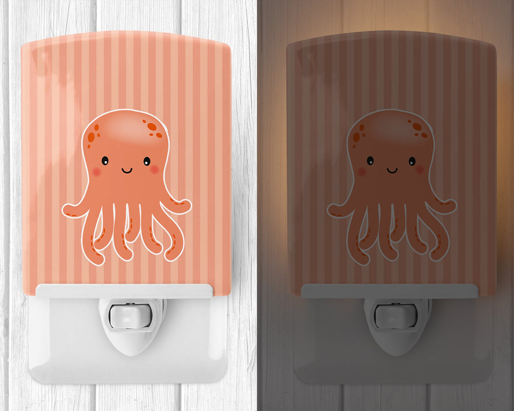Octopus Ceramic Night Light Compact, UL-Certified, Ideal for Bedroom, Bathroom, Nursery, Hallway, Kitchen, 6x4x3, Multicolor