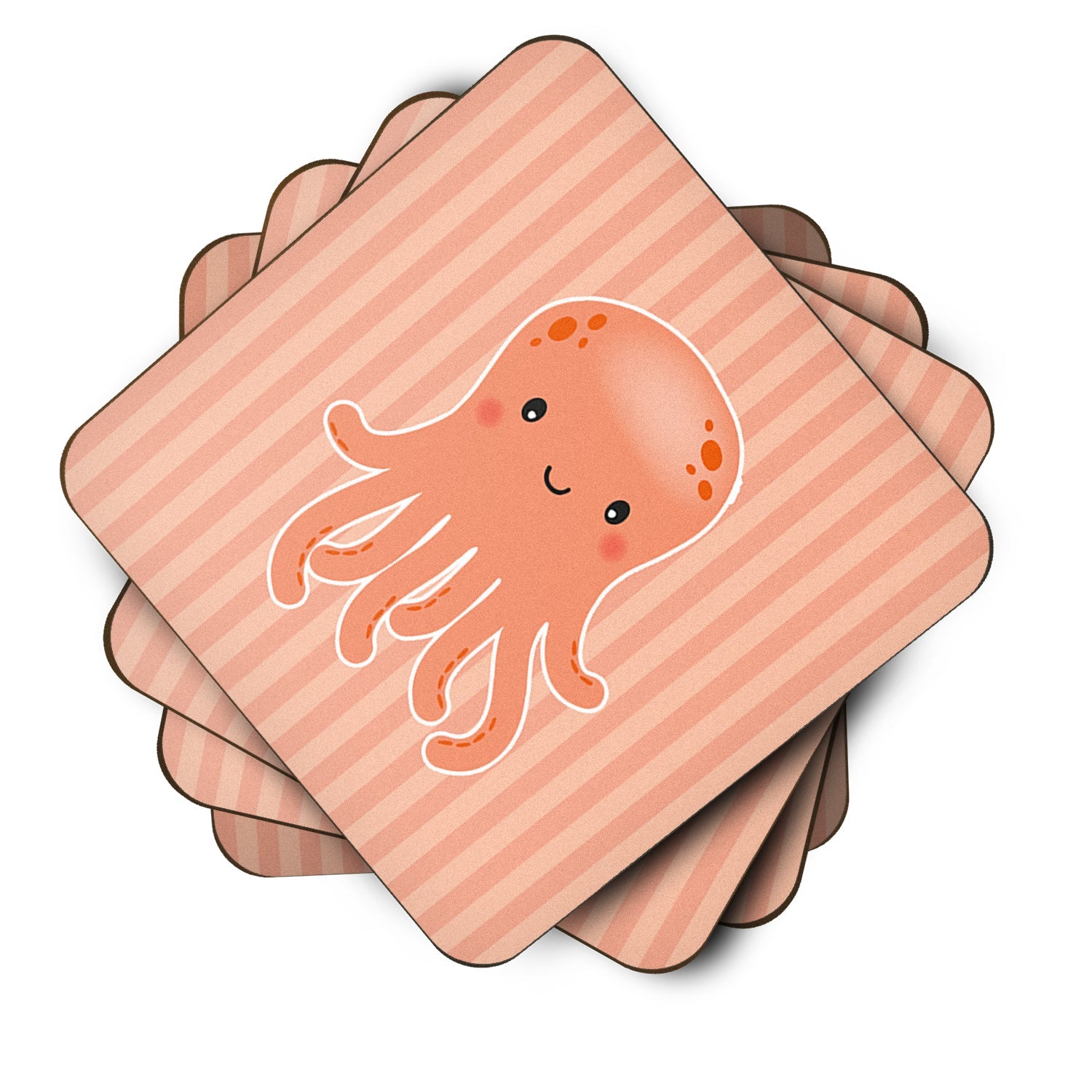Octopus Foam Coasters Set of 4 Cup Coasters for Indoor Outdoor, Tabletop Protection, Anti Slip, Mouse pad Material