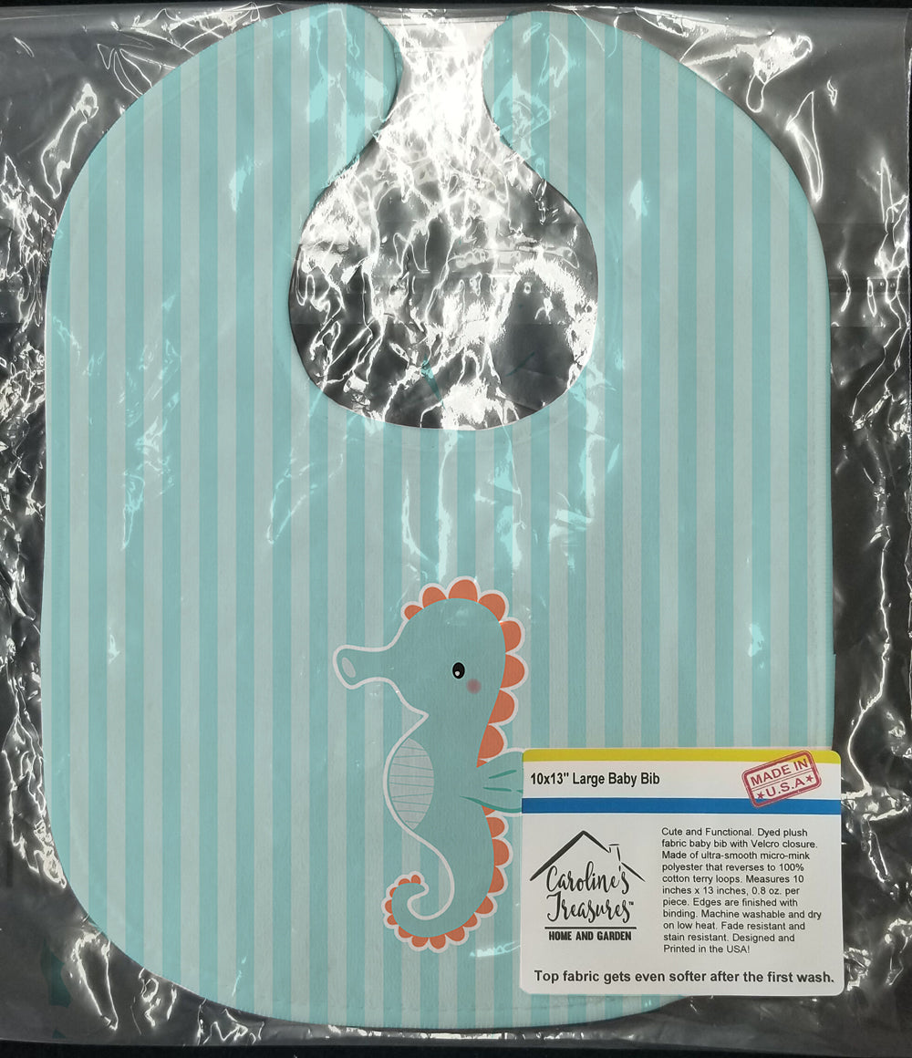 Seahorse Baby Bib Easy-Clean Baby Bib Baby Feeding Accessory Baby Mealtime Essential, 10 x 13, Multicolor