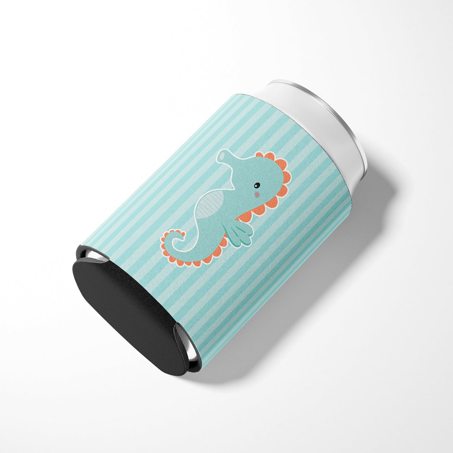 Seahorse Can or Bottle Hugger Cooler Sleeve for Standard 12 oz Cans, Insulated Foam Beer & Soda Can Hugger Reusable