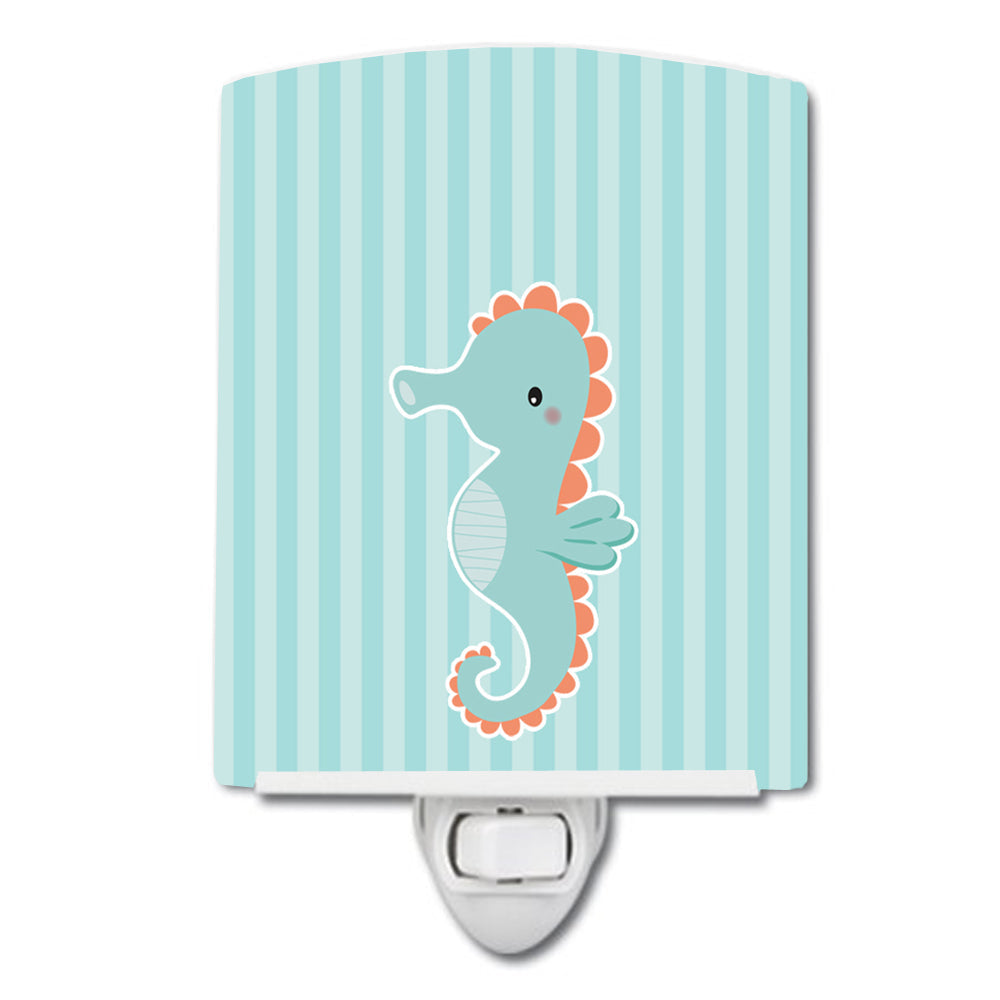 Seahorse Ceramic Night Light Compact, UL-Certified, Ideal for Bedroom, Bathroom, Nursery, Hallway, Kitchen, 6x4x3, Multicolor